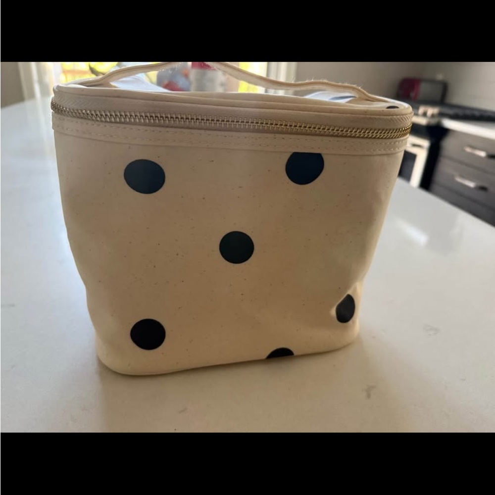 Polka Dot Cream Cosmetic Bag